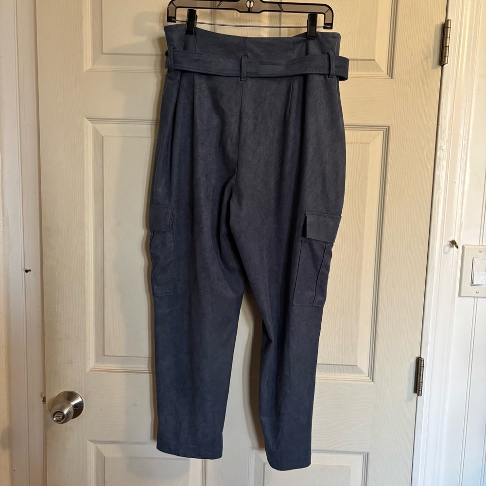 White House Black Market Faux UltraSuede Paperbag Waist Tapered Ankle Pant - Picture 9 of 14